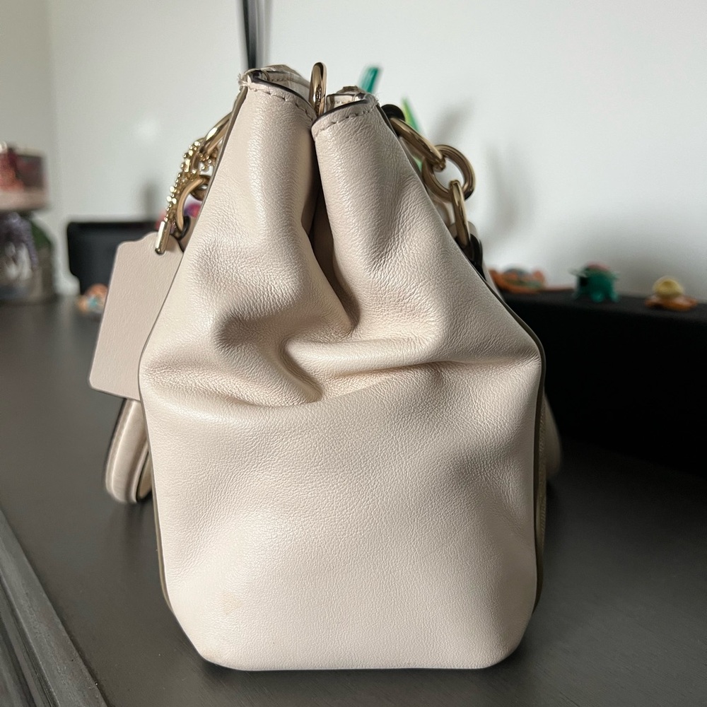 Coach Cream and Tan Signature Satchel - Picture 7 of 7